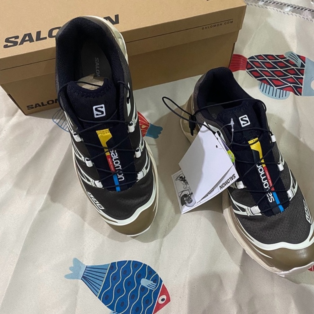 Salomon S-Lab XT-6 Trail Shoes in Black and Cream